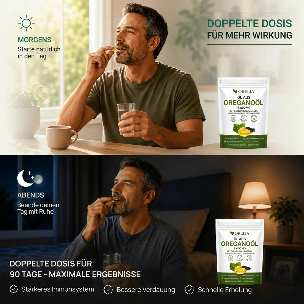 Doppelte Dosis – morgens und abends einnehmen