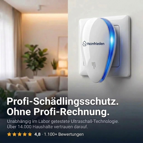 Heimfrieden Ultraschall-Schädlingsvertreiber in der Steckdose – Profi-Schädlingsschutz ohne Profi-Rechnung