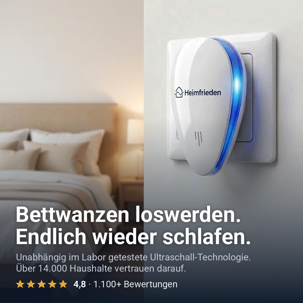 Heimfrieden Ultraschall-Schädlingsvertreiber in der Steckdose – Bettwanzen loswerden, endlich wieder schlafen