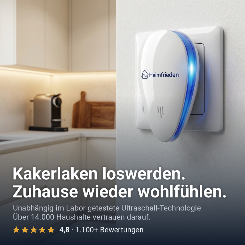 Heimfrieden Ultraschall-Schädlingsvertreiber in der Steckdose – Kakerlaken loswerden, zuhause wieder wohlfühlen