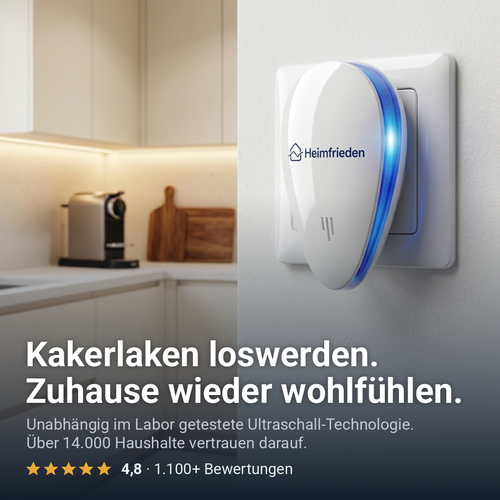 Heimfrieden Ultraschall-Schädlingsvertreiber in der Steckdose – Kakerlaken loswerden, zuhause wieder wohlfühlen