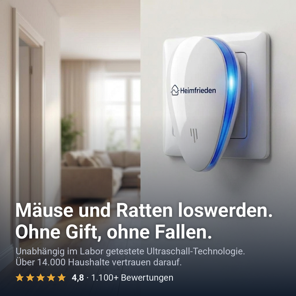 Heimfrieden Ultraschall-Schädlingsvertreiber in der Steckdose – Mäuse und Ratten loswerden ohne Gift, ohne Fallen